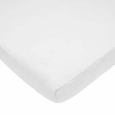 American Baby Company Heavenly Soft Chenille Fitted Pack N Play Playard Sheet 27" x 39", Warm and Cozy Chenille Pack and Play Sheet, White, for Boys and Girls, Fits Most Mini Crib Mattresses - Image 1