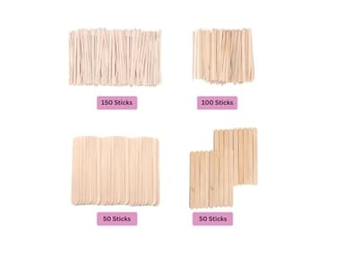 Mibly 4 Style 350 Pcs Assorted Wooden Wax Sticks for Body Legs Face and Small Medium Large Sizes Eyebrow Waxing Applicator Spatulas for Hair Removal or Wood Craft Sticks - Image 3