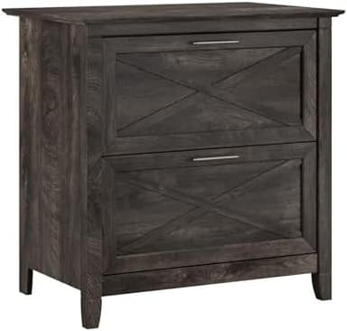 Bush Furniture Key West 2 Drawer Lateral File Cabinet in Dark Gray Hickory | Document Storage for Home Office | Accent Chest with Drawers - Image 3