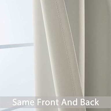 Yakamok Room Darkening Thermal Insulated Light Blocking Blackout Curtains, 2 tie Backs Included(52Wx84L,Light Beige,2 Panels) - Image 8
