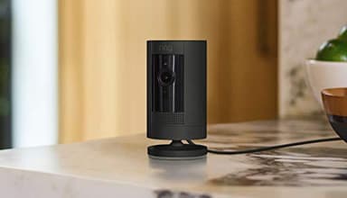 Like-New Ring Stick Up Cam Plug-In HD security camera with two-way talk, Works with Alexa - Black - Image 7