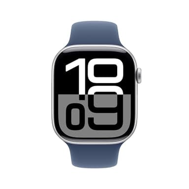 Apple Watch Series 10 [GPS + Cellular 46mm case] Smartwatch with Silver Aluminium Case with Denim Sport Band - S/M. Fitness Tracker, ECG App, Always-On Retina Display, Water Resistant - Image 3