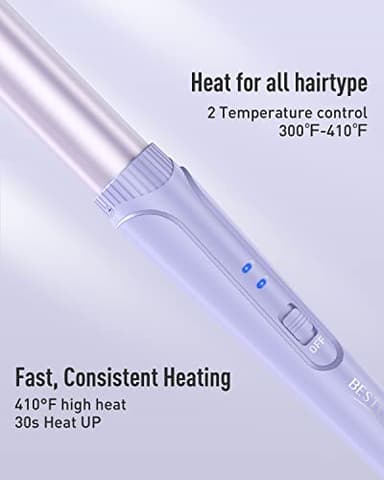 Waver Curling Iron Wand - BESTOPE PRO 5 in 1 Curling Wand Set with 3 Barrel Hair Crimper for Women, Fast Heating Crimper Wand Curler in All Hair Type, Women Gifts - Purple - Image 5