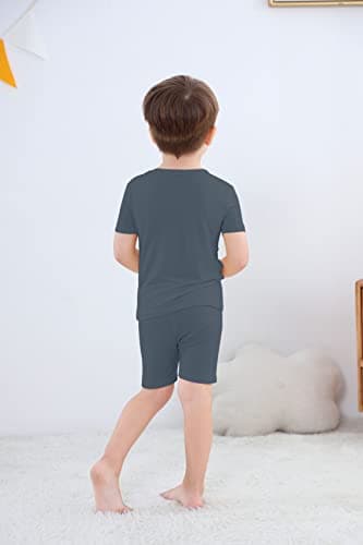GUISBY Baby Toddler Rayon Pajamas, 2 Piece Short Sleeve Pajama Sets 12-18 Months - Image 4