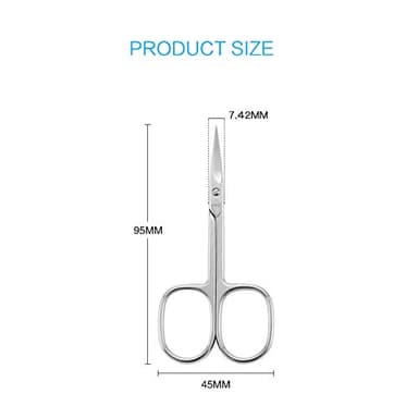 LIVINGO Premium Manicure Scissors Multi-purpose Stainless Steel Cuticle Pedicure Beauty Grooming Kit for Nail, Eyebrow, Eyelash, Dry Skin Curved Blade 3.5 inch - Image 2