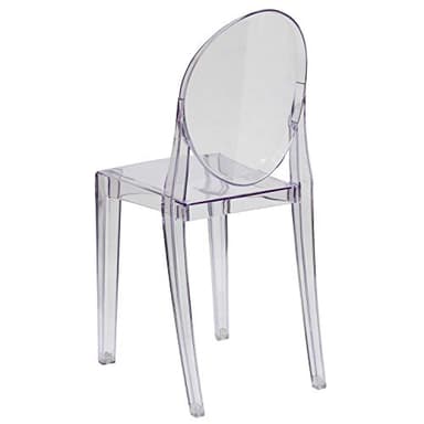 Flash Furniture Cheryl Indoor/Outdoor Ghost Accent and Dining Chair with Contoured Seat, Stackable Transparent Restaurant Chair, Transparent Crystal - Image 5