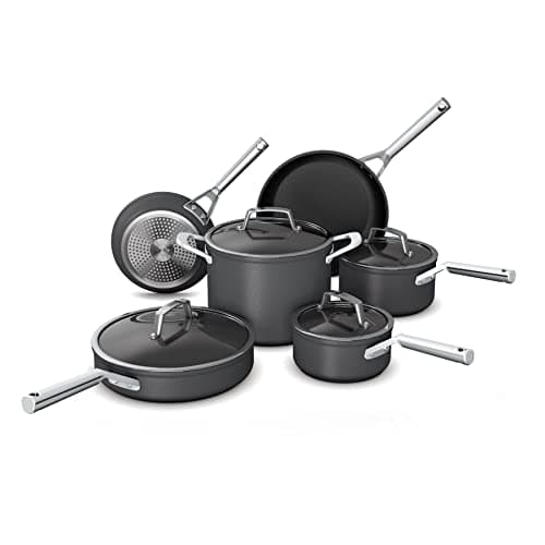Ninja NeverStick Premium Hard-Anodized 10 Piece Pots & Pans Set, Nonstick Cookware Set, Durable, Oven Safe to 500°F, Slate Grey, C39500 - Image 1