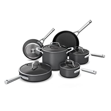 Ninja NeverStick Premium Hard-Anodized 10 Piece Pots & Pans Set, Nonstick Cookware Set, Durable, Oven Safe to 500°F, Slate Grey, C39500 - Image 1