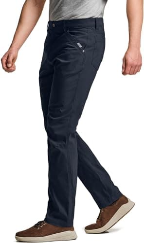 CQR Men's Vent Stretch Pants, Quick Dry Lightweight Casual Cargo Pants, Water Resistant Straight-Fit Utility Work Pants, Sedona Urban Pants Operator Navy, 34W x 32L - Image 1