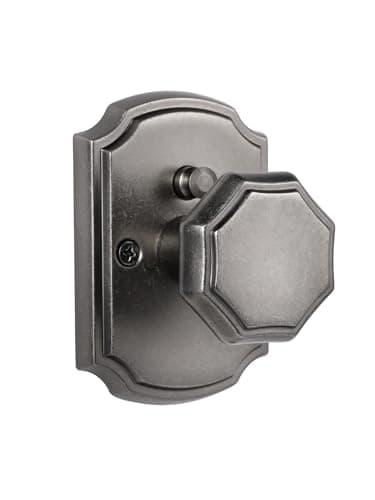 SORWDUERM 1 Pack Weathered Nickel Octagonal Interior Privacy Door Knobs Antique Nickel Keyless Door Handles for Bathroom Bedroom