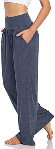 UEU Women's Casual Loose Wide Leg Cozy Pants Yoga Sweatpants Comfy High Waisted Sports Athletic Lounge Pants with Pockets - Image 4