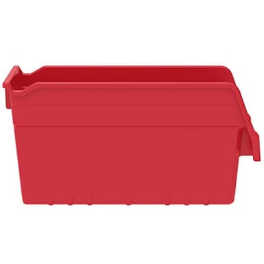 Akro-Mils 30040 ShelfMax Plastic Nesting Shelf Bin Box, 12-Inch Length x 4-Inch Width x 6-Inch Height, Case of 16, Red - Image 2
