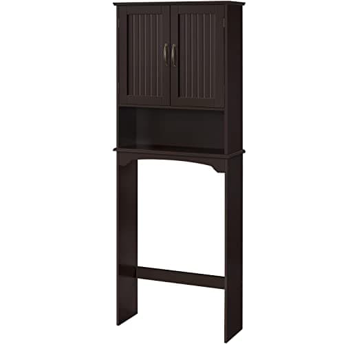 Yaheetech Over The Toilet Storage with 2 Doors & Adjustable Shelf, Free Standing Toilet Rack Wooden Space-saving Collect Cabinet, Bathroom Furniture, 9Dx24.5Wx66H Inches, Espresso - Image 1