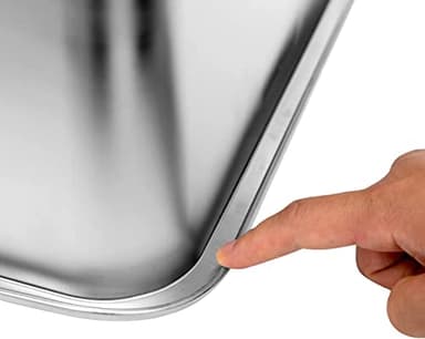 Kichwit Large Stainless Steel Cat Litter Box with High Sides, Metal Litter Pan for Cat, Non Stick Smooth Surface, Easy to Clean (17.5" L x 13.5" W x 7.9" H) - Image 3