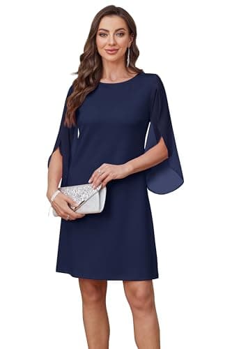 RUMIA Vestidos Elegantes de Mujer 2025 Cocktail Dress for Women Summer Dresses Dark Blue XL - Image 4