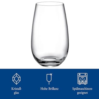 Villeroy & Boch Entrée Glass Tumbler Set of 4, Crystal Glass - Dishwasher Safe Construction - 20.75 Ounce Capacity - Image 3
