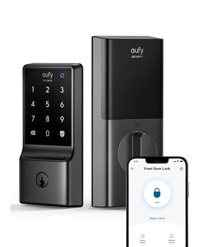 eufy Security Smart Lock C210, Keyless Entry Door Lock, Built-in WiFi Deadbolt, Smart Door Lock, No Bridge Required, Easy Installation, Touchscreen Keypad, App Remote Control, 4 AA Batteries Included - Image 1