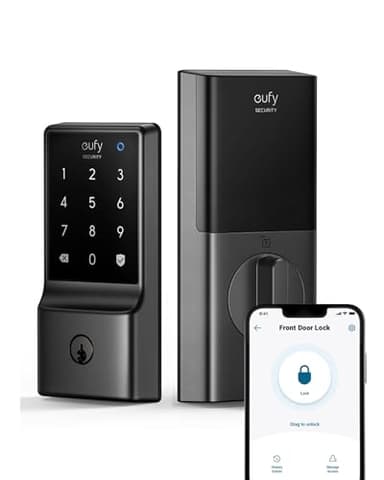 eufy Security Smart Lock C210, Keyless Entry Door Lock, Built-in WiFi Deadbolt, Smart Door Lock, No Bridge Required, Easy Installation, Touchscreen Keypad, App Remote Control, 4 AA Batteries Included - Image 1