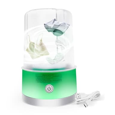 Underwear Washing Machine | 1L Portable Mini Washer Deep Cleaning of Underwear, Baby Small Clothes, Socks | Lightweight and Compact for Apartment, Dorm, Hotel, Travel, USB-C Rechargeable (Green) - Image 1