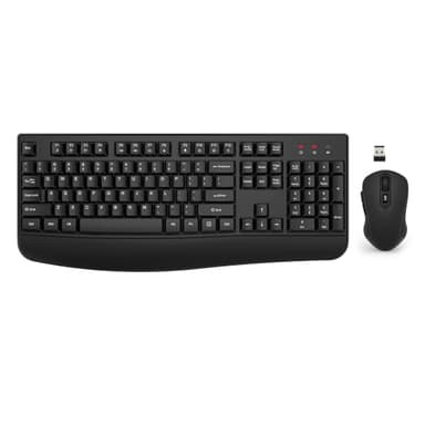Wireless Keyboard and Mouse Combo, EDJO 2.4G Full-Sized Ergonomic Computer Keyboard with Wrist Rest and 3 Level DPI Adjustable Wireless Mouse for Windows, Mac OS Desktop/Laptop/PC - Image 1