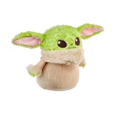 Mattel Star Wars Grogu Plush 12-inch Toy Figure, Soft 'n Fuzzy Character Doll with Sounds, Press Hands to Activate - Image 7