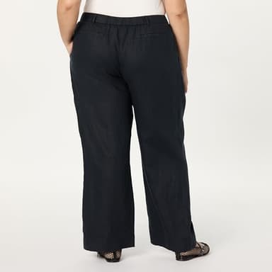 The Drop Women’s Amalia Relaxed Pleated Trousers, Black Linen, XL - Image 6