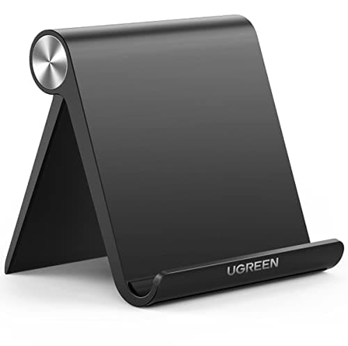 UGREEN Tablet Stand Holder Adjustable Portable Desktop Dock Office Compatible with iPad Pro 11 9.7 10.5 Air Mini 5 4 3 2 iPhone 17 16 15 14 13 12 Black - Image 1
