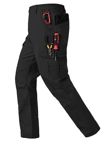 CNBQDD Work Pants for Men Ripstop Tactical Pants Water Resistant Breathable Cargo Work Pants for Men Outdoor Hiking Pants with 7 Pockets Black 44Wx34L - Image 1