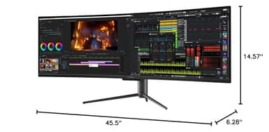 INNOCN 49" Curved Gaming Monitor 144Hz Ultrawide 32:9 WDFHD 3840 x 1080P, R1800, 99% sRGB, HDR400, USB Type C, DisplayPort, HDMI, Built-in Speakers, Height/Tilt Adjustable - 49C1G - Image 10
