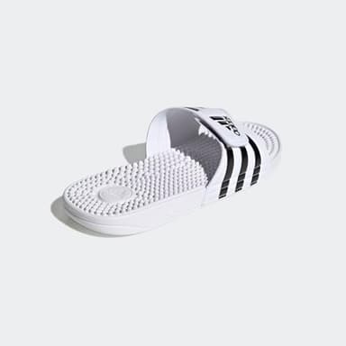adidas Unisex Adissage Slides Sandal, White/Black/White, 9 US Men - Image 6