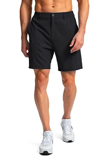 Pinkbomb Men's Golf Shorts with 6 Pockets Stretch Quick Dry Hiking Work Dress Shorts for Men (Black, Large) - Image 2