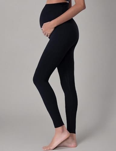 POSHDIVAH Women's Maternity Leggings Over The Belly Pregnancy Yoga Pants Active Wear Workout Leggings Black Medium - Image 7