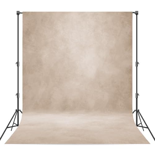 Haboke Abstract Professional Photography Backdrop for Portrait Photo Props Booth Background Photoshoot Studio with Polyester Fabric Roller Pocket on Top (8x10ft,Light Beige) - Image 1