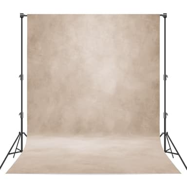 Haboke Abstract Professional Photography Backdrop for Portrait Photo Props Booth Background Photoshoot Studio with Polyester Fabric Roller Pocket on Top (8x10ft,Light Beige) - Image 1