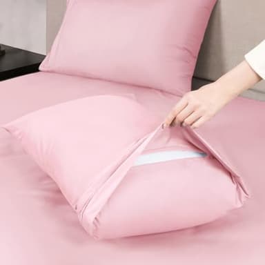 Mejoroom Queen Size Sheet Set - Hotel Luxury 1800 Bedding Sheets & Pillowcases - Deep Pocket Fitted Sheet, Soft, Breathable, Wrinkle & Fade Resistant - 4 Piece (Queen, Blush Pink) - Image 4
