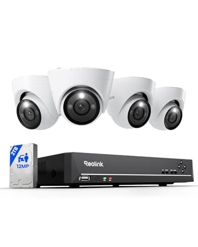 REOLINK New Version 12MP Smart Security System with AI Video Search, Person/Vehicle/Animal Detection Color & Infrared Night Vision, Two-Way Talk, 24/7 Recording, Perimeter Protection, RLK8-1200D4-A - Image 1