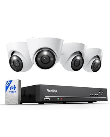 REOLINK New Version 12MP Smart Security System with AI Video Search, Person/Vehicle/Animal Detection Color & Infrared Night Vision, Two-Way Talk, 24/7 Recording, Perimeter Protection, RLK8-1200D4-A - Image 1