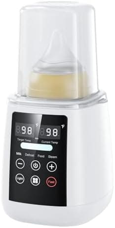 Bottle Warmer, 10-in-1 Fast Heating Bottle Warmer with Accurate Temp Control, Defrost, Sterilize, Keep Warm & Food Heating, for All Bottles, Breastmilk & Formula, with Night Light & LED Display - Image 2