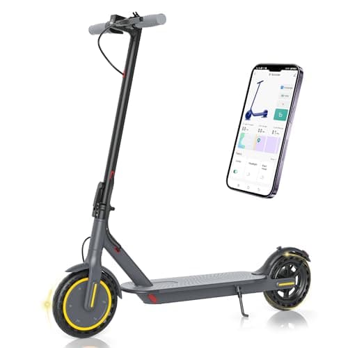 Electric Scooter - 8.5" Solid Tires, 350W Motor, Up to 19 MPH and 23 Miles Long-Range Portable Foldable Commuting Scooter for Adults with Double Braking System and App - Image 1
