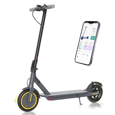 Electric Scooter - 8.5" Solid Tires, 350W Motor, Up to 19 MPH and 23 Miles Long-Range Portable Foldable Commuting Scooter for Adults with Double Braking System and App - Image 1