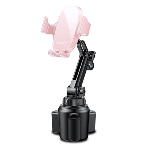 Miracase Universal Cup Phone Holder for Car, [Upgraded Version] Adjustable Long Neck Car Cup Holder Phone Mount Cradle Friendly Compatible with iPhone Samsung Google and All Smartphones, Crystal Pink - Image 1