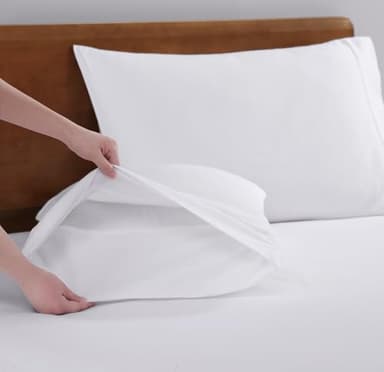 LANE LINEN 100% Organic Cotton Twin Sheets Set, 3Pc Twin Bed Sheets, Soft & Comfy Breathable Cotton Percale Sheets for Twin Size Bed, Dorm Room Essentials Low Pill Fade Resistant White Sheets - Image 5