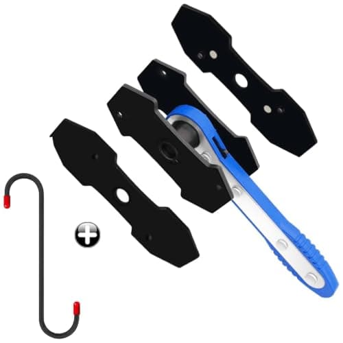 IRmm Brake Caliper Compression Tool, Brake Caliper Tool with 360 Degree Swing Ratchets, Caliper Piston Compressor Tool with 2PCS Steel Plates, Brake Caliper Press Tool with Brake Caliper Hooks, Blue - Image 1