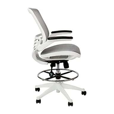 Flash Furniture Waylon Mid-Back Swivel Office Chair with Adjustable Foot Ring and Seat Height, Ergonomic Mesh Chair with Armrests, Gray/White - Image 6