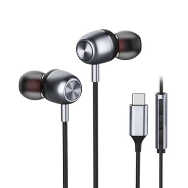 USB C Headphones for Samsung S23 FE S22 S21 S20 A53 A54 Wired Earbuds Metal in-Ear Type C Earphone with Microphone Volume Control Bass Stereo for iPhone 15 Pro Max iPhone 16 Pro Max Pixel 6 6a 7a 8 5 - Image 1