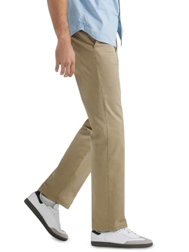 Lee Men's Extreme Motion Flat Front Regular Straight Pant Original Khaki 30W x 30L - Image 2