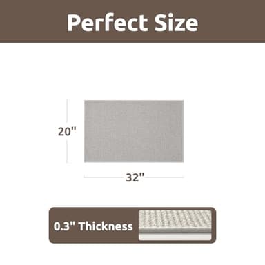 AMOAMI Kitchen Mats for Floor, Kitchen Rugs Non Slip Machine Washable, Kitchen Runner Rugs Non Skid Super Absorbent Dirt Resist in Front of Sink Standing Mat, 20"x32" Light Grey - Image 2