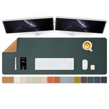 Large Cork Desk Mat - 47.2"x 17" Desk Pad for Office and Home - Ideal for Large Mouse Pad and Desk Mats on Top of Desks(Dark Green) - Image 1