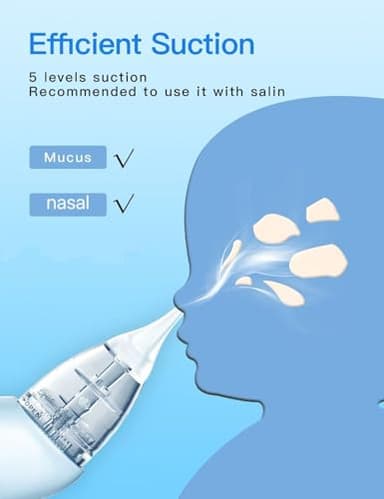 X-Bosak Baby Nasal Aspirator, Electric Nose Sucker with 5 Levels Suction, Soothing Light & Nursery Rhymes - Image 3