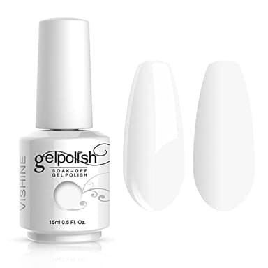 Vishine Gelpolish Professional UV LED Soak Off Varnish Color Gel Nail Polish Manicure Salon Pure White (1433) - Image 1